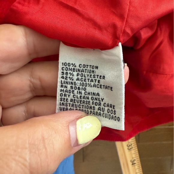 Vintage Albert Nipon Red Blazer with Black Accents and Cool buttons - Picture 7 of 7